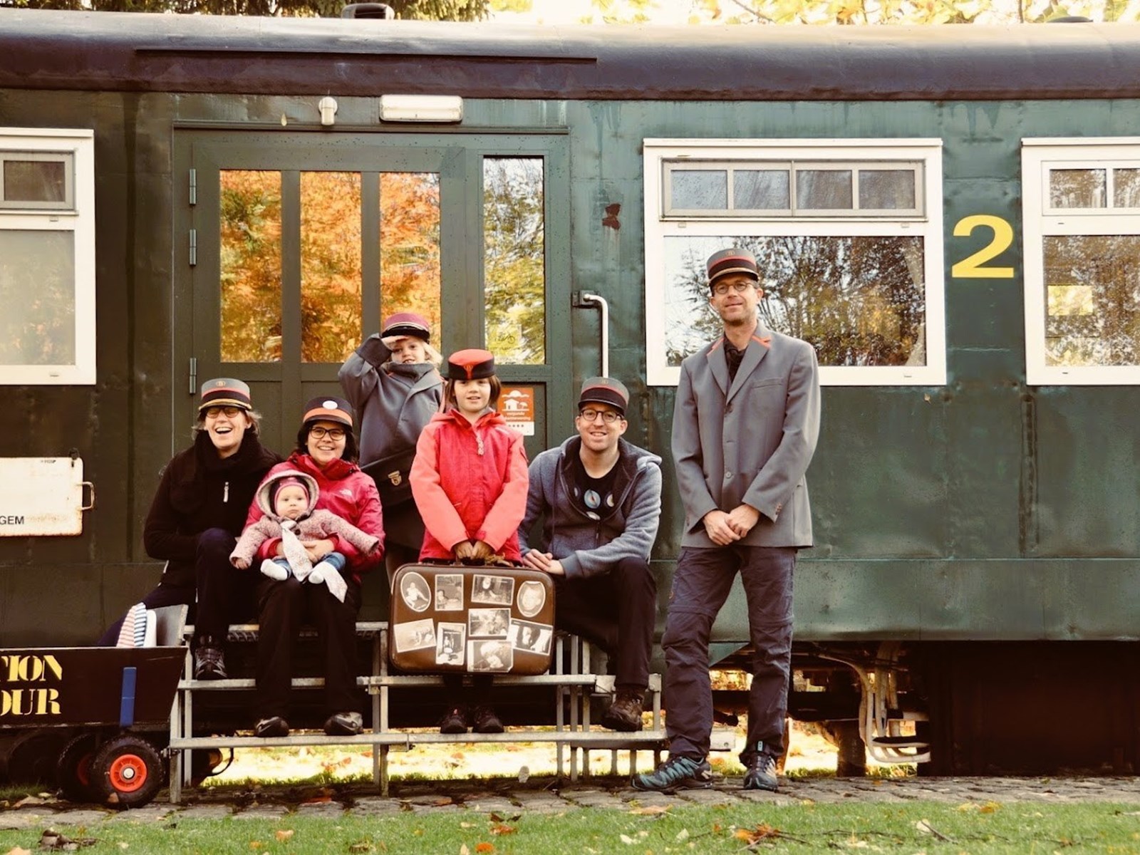 Proefslapen in een treinwagon